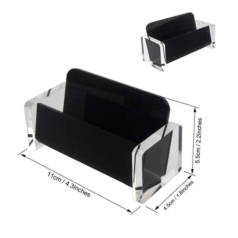 Enyuwlcm Acrylic Desktop Business Card Holder Display for Desk Elegant Business Card Stand for Office Black/Clear with One Non-Slip Mat (Sticky) - Image 2